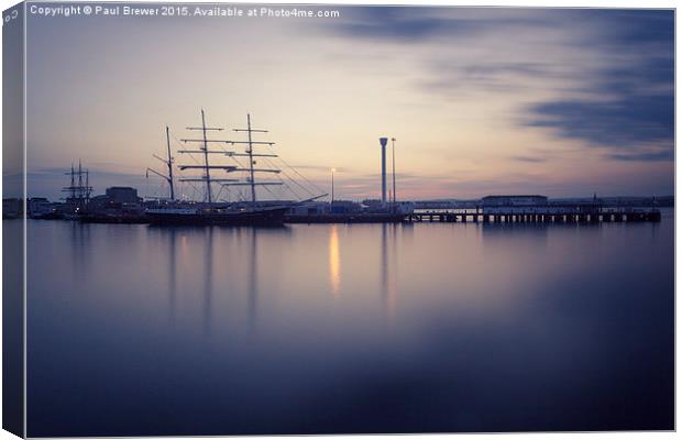 Tall ships In Weymouth Harbour Canvas Print by Paul Brewer