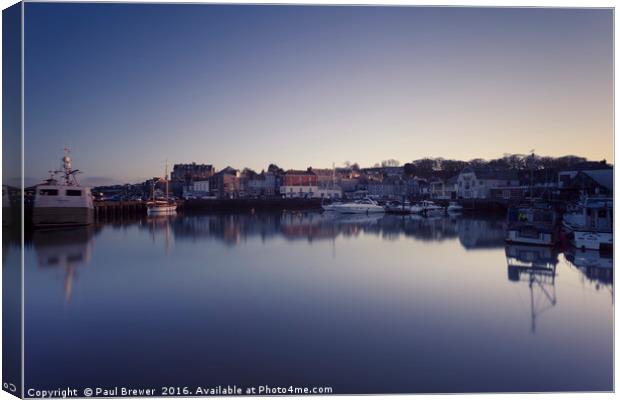 Padstow Harbour in early evening spring 2016,  Canvas Print by Paul Brewer