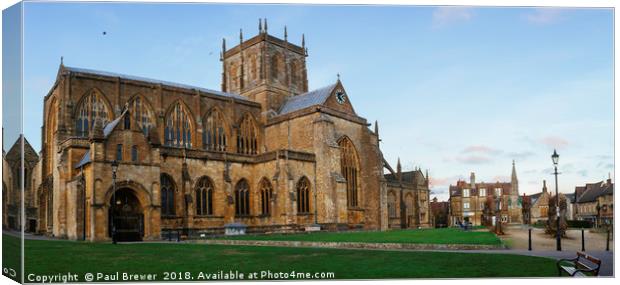 Sherborne Abbey in Autumn  Canvas Print by Paul Brewer