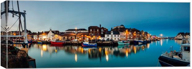 Weymouth Harbour at Night Canvas Print by Paul Brewer