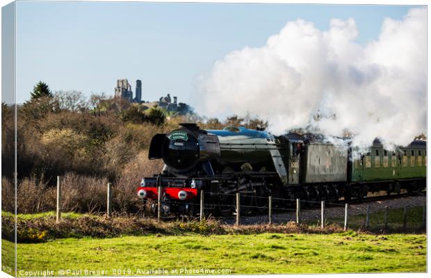 Flying Scotsman on the Swanage Railway Canvas Print by Paul Brewer