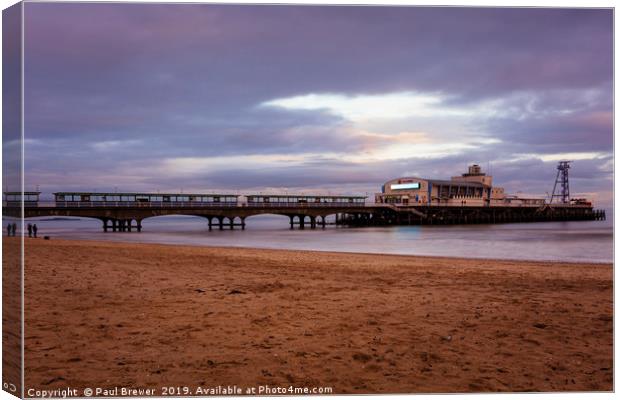 Bournemouth Pier Winter Canvas Print by Paul Brewer