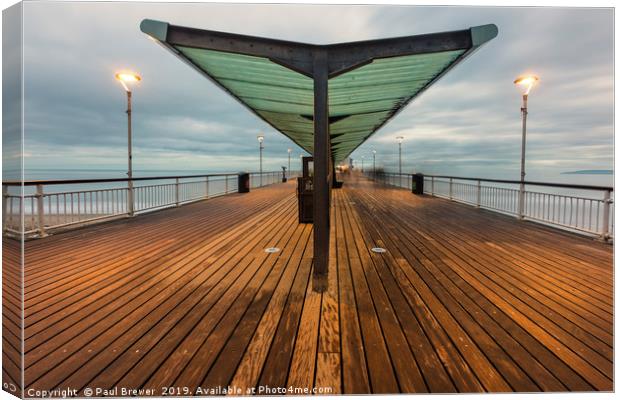 Bournemouth Pier in Winter Canvas Print by Paul Brewer