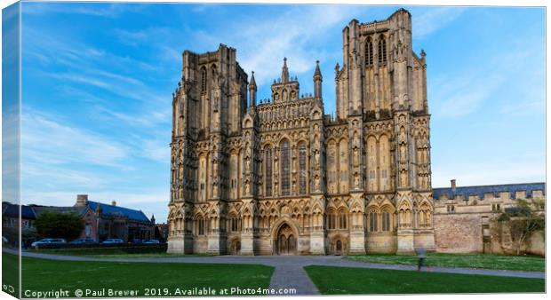 Wells Cathedral on Good Friday Canvas Print by Paul Brewer