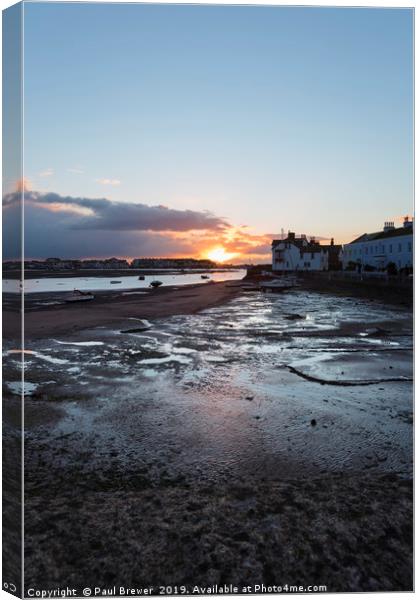 Shaldon and Teignmouth at Sunrise Canvas Print by Paul Brewer