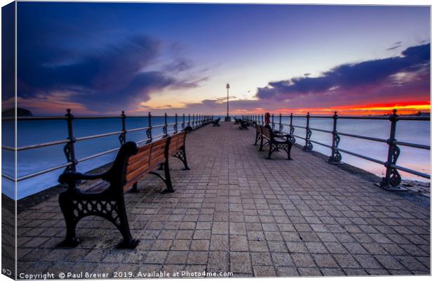 Swanage in Winter Canvas Print by Paul Brewer