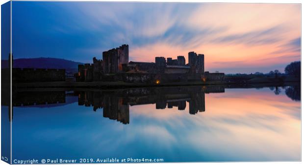 Caerphilly Castle Wales Canvas Print by Paul Brewer