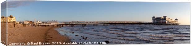 Weston Super Mare Pier Panoramic Canvas Print by Paul Brewer
