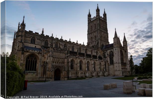 Gloucester Cathedral at Sunrise Canvas Print by Paul Brewer