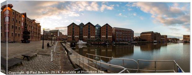 Gloucester Docks at Sunrise  Canvas Print by Paul Brewer