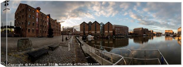 Gloucester Docks Panoramic Canvas Print by Paul Brewer