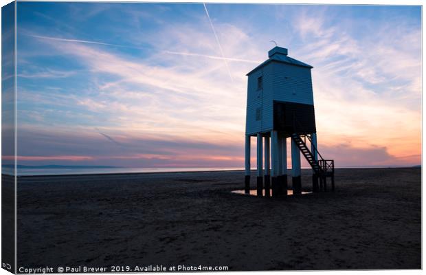 Sunset with cloudy skies Canvas Print by Paul Brewer