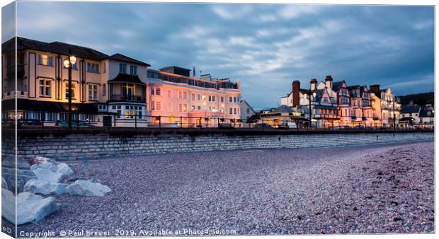 Evening in Sidmouth Canvas Print by Paul Brewer