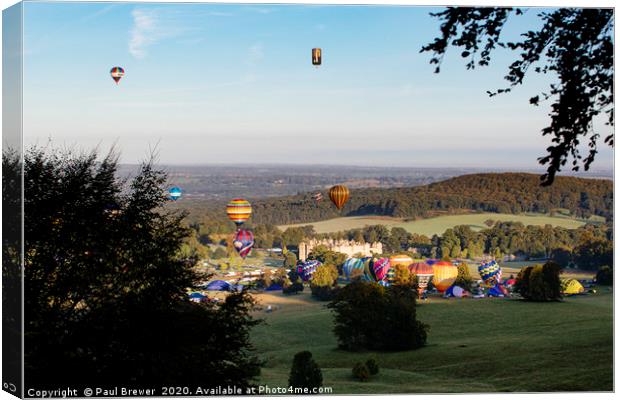 Balloons at Longleat  Canvas Print by Paul Brewer