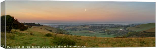 Full Moon over Compton Abbas Canvas Print by Paul Brewer