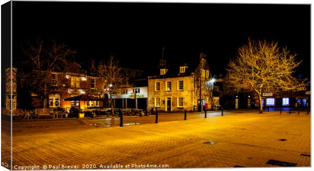 Hope Square in Weymouth on a Winters Night Canvas Print by Paul Brewer