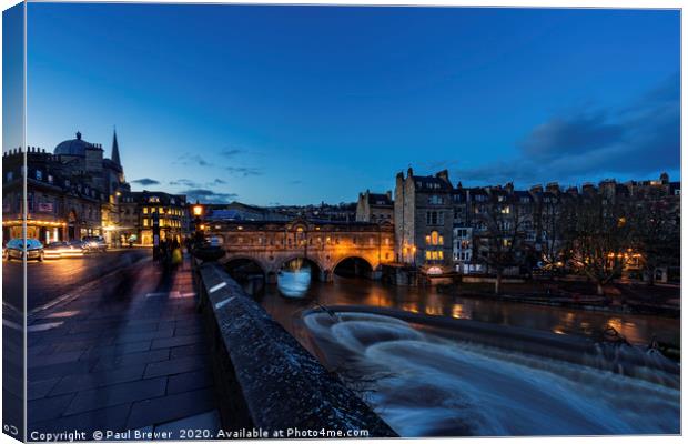 Pulteney Bridge Bath Canvas Print by Paul Brewer