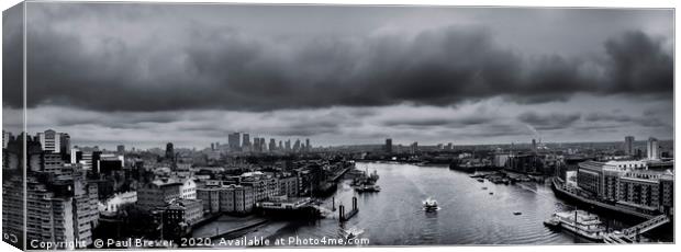 The River Thames looking towards Docklands Canvas Print by Paul Brewer