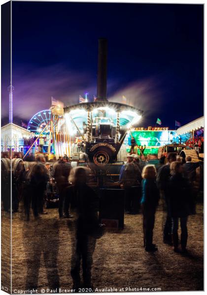 Showman's Line up at the Great Dorset Steam Fair  Canvas Print by Paul Brewer
