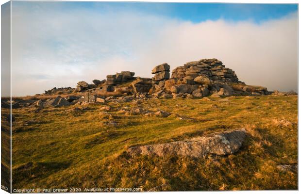 Middle Staple Tor Dartmoor Canvas Print by Paul Brewer
