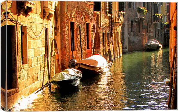 Canal in Venice Canvas Print by barbara walsh