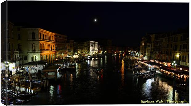 Night in Venice Canvas Print by barbara walsh