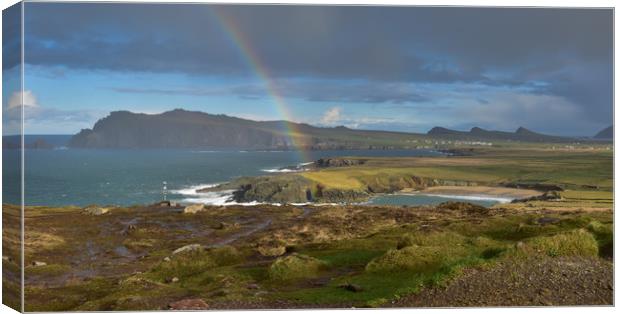 Rainbow over Clogher Canvas Print by barbara walsh