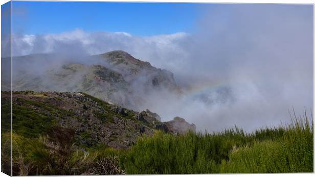 Rainbow at Pico Arieiro, Madeira Canvas Print by barbara walsh
