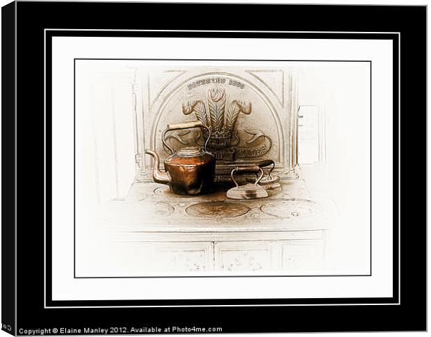  misc   .. Old Stove Patent 1885 Canvas Print by Elaine Manley