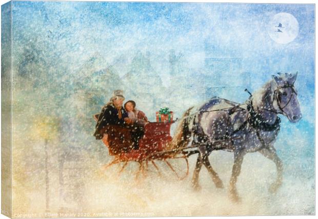 Dashing Through the Snow Canvas Print by Elaine Manley