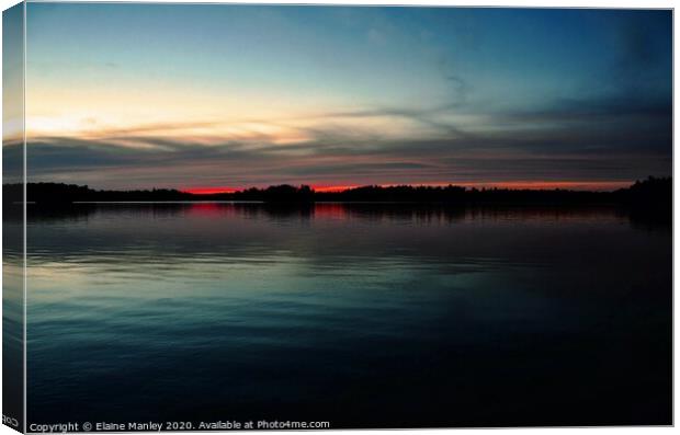 Lake Nipissing Ontario sunset 1 Canvas Print by Elaine Manley