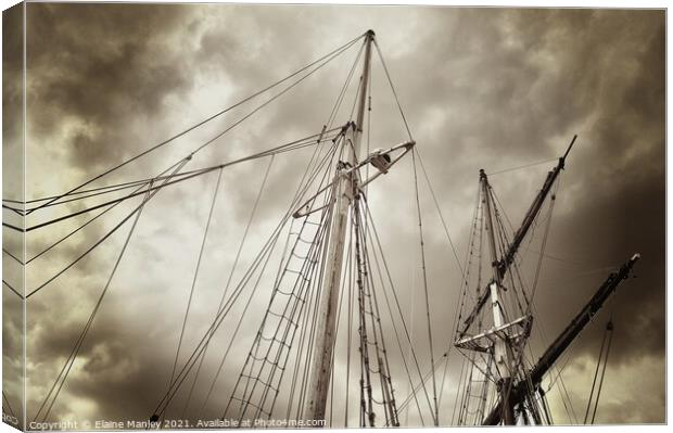 Tall Ship Masts..misc  Canvas Print by Elaine Manley