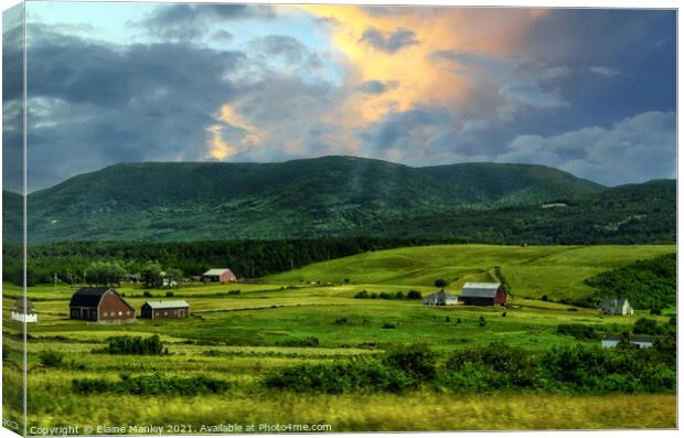 Farmland Cape Breton  Atlantic  Canada Canvas Print by Elaine Manley