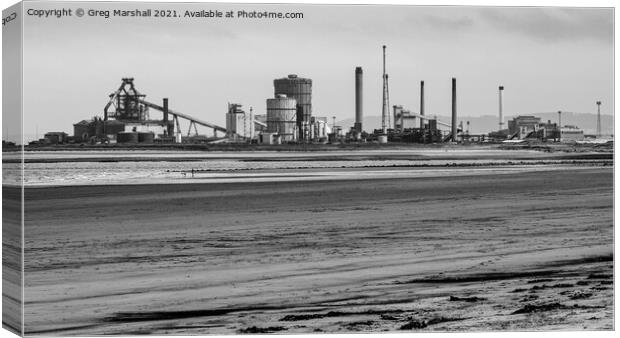Redcar Steelworks from The North Gare Teesside - M Canvas Print by Greg Marshall