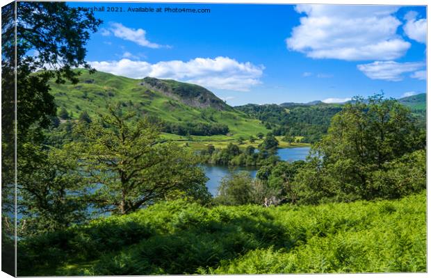 Loughrigg Fell and Grasmere from the Coffin Route Lake District Canvas Print by Greg Marshall
