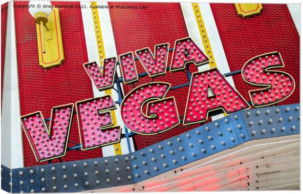 Viva Las Vegas sign dayight Canvas Print by Greg Marshall