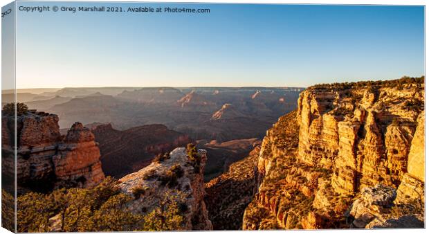 The Grand Canyon at Sunset, Nevada America Canvas Print by Greg Marshall