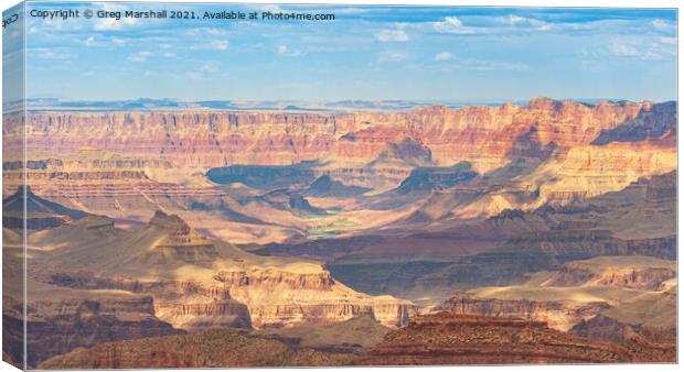 Layers of coloured rock The Grand Canyon Nevada Canvas Print by Greg Marshall