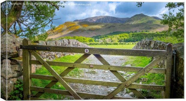 Gate to the Wainrights in Buttermere Canvas Print by Greg Marshall
