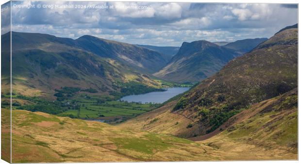 Buttermere with Fleetwith Pike, Hindscarth & Robin Canvas Print by Greg Marshall