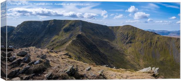 Helvellyn Panorama lake District Canvas Print by Greg Marshall