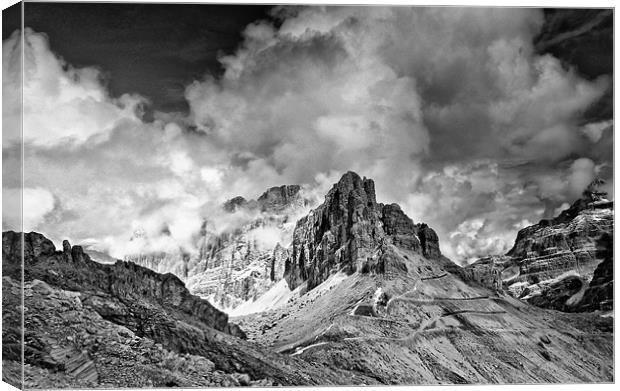 Dolomites from The Lagazuoi Tunnels Canvas Print by Greg Marshall