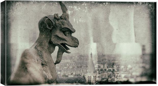 Goat Gargoyle Notre-Dame Paris Canvas Print by Greg Marshall