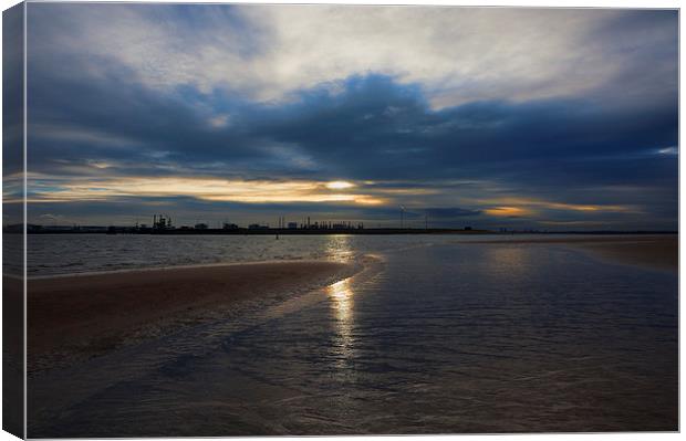 Seal Sands Teesside sunset Canvas Print by Greg Marshall