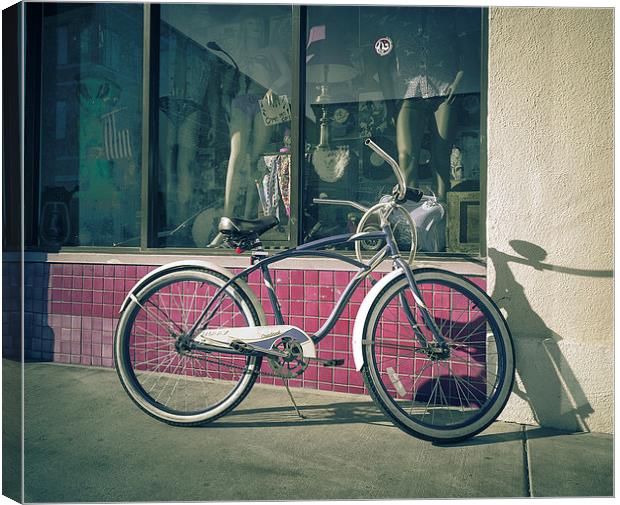 Fixie bike Huntington Beach USA Canvas Print by Greg Marshall