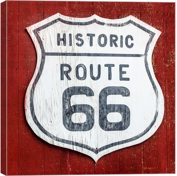 Route 66 Road Sign USA Canvas Print by Greg Marshall