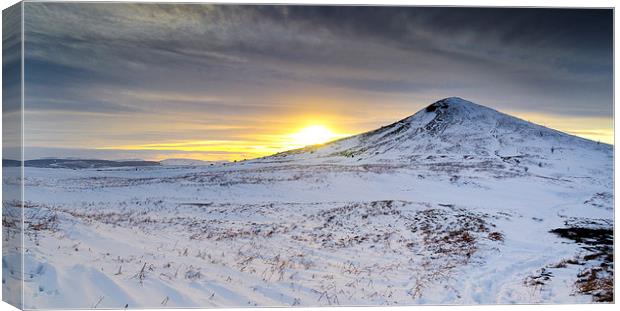  Winter Sunset Roseberry Topping Teesside Canvas Print by Greg Marshall