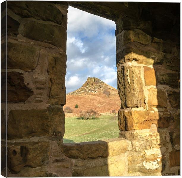  Roseberry Topping through the shooting lodge Canvas Print by Greg Marshall