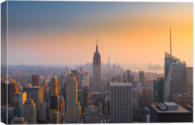 Empire State dusk view NYC Canvas Print by Greg Marshall