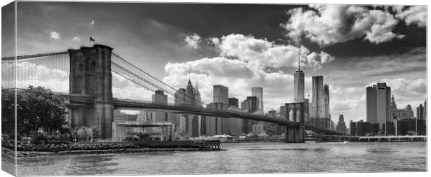 Brooklyn Bridge Manhattan Skyline from Brooklyn Canvas Print by Greg Marshall